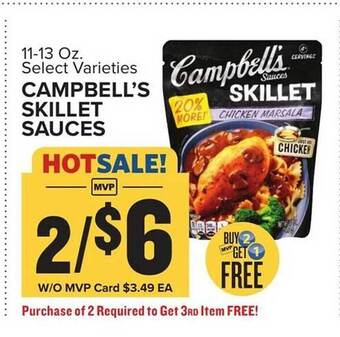 Food Lion Campbell's skillet sauces offer