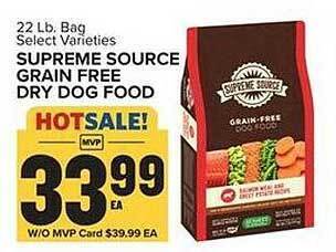 Food Lion Supreme source grain free dry dog food offer