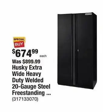The Home Depot Husky extra wide heavy duty welded 20-gauge steel freestanding offer