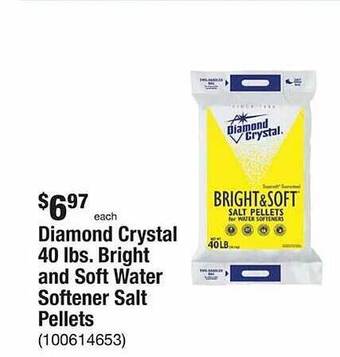 The Home Depot Diamond crystal 40 lbs. bright and soft water softener salt pellets offer