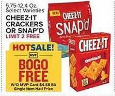 Food Lion Cheez-it crackers or snap'd offer