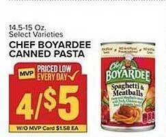 Food Lion Chef boyardee canned pasta offer