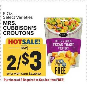 Food Lion Mrs. cubbison's croutons offer