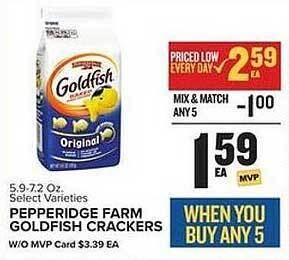 Food Lion Pepperidge farm goldfish crackers offer