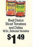 IGA Best choice diced tomatoes and chilies offer