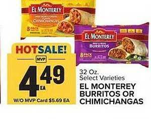 Food Lion El monterey burritos or chimichangas offer