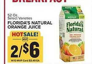 Food Lion Florida's natural orange juice offer