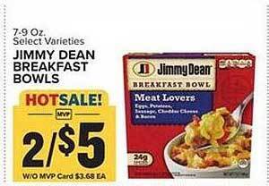 Food Lion Jimmy dean breakfast bowls offer