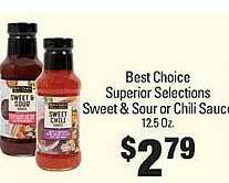 IGA Best choice superior selections sweet & sour or chili sauce offer