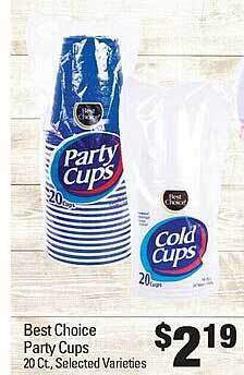 IGA Best choice party cups offer