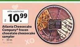 Lidl Atlanta cheesecake company frozen chocolate cheesecake sampler offer