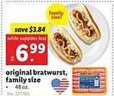 Lidl Original bratwurst, family size offer