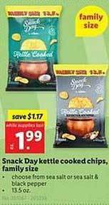 Lidl Snack day kettle cooked chips, family size offer