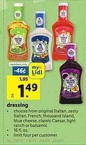 Lidl Dressing offer
