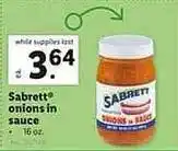 Lidl Sabrett onions in sauce offer