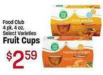 Maceys Food club fruit cups offer