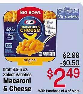 Maceys Kraft macaroni & cheese offer