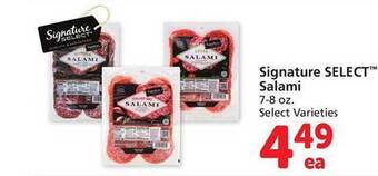 Safeway Signature select salami offer