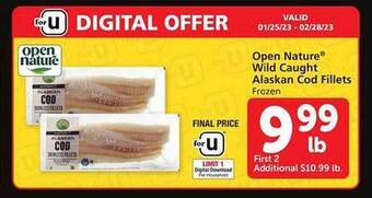 Safeway Open nature wild caught alaskan cod fillets offer