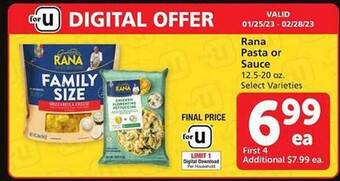 Safeway Rana pasta or sauce offer