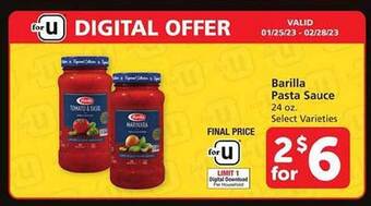 Safeway Barilla pasta sauce offer