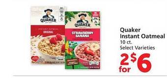 Safeway Quaker instant oatmeal offer