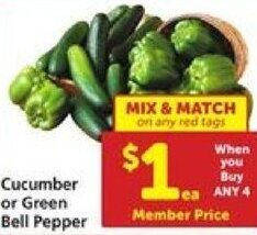 Safeway Cucumber or Green Bell Pepper offer
