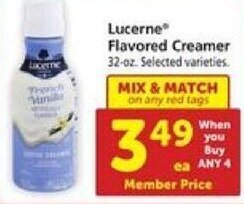 Safeway Lucerne Flavored Creamer 32 oz offer