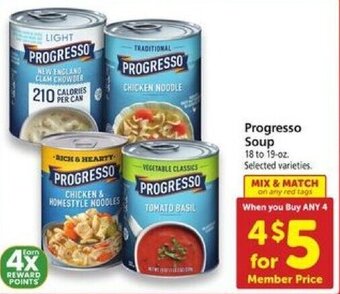 Safeway Progresso Soup 18 to 19 oz offer