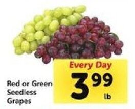 Safeway Red or Green Seedless Grapes offer