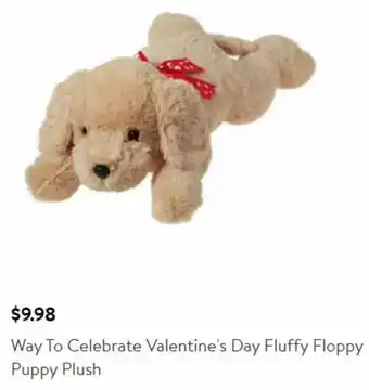 Walmart Way To Celebrate Valentine's Day Fluffy Floppy Puppy Plush offer