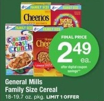 ACME General Mills Family Size Cereal offer