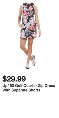 TJ Maxx Upf 50 golf quarter zip dress with separate shorts offer
