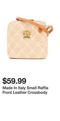 TJ Maxx Made in italy small raffia front leather crossbody offer