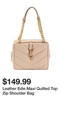 TJ Maxx Leather edie maxi quilted top zip shoulder bag offer