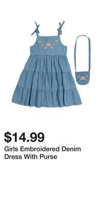 TJ Maxx Girls embroidered denim dress with purse offer