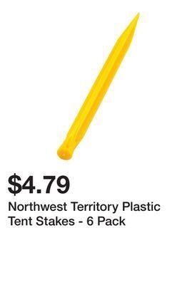 Kmart Northwest territory plastic tent stakes - 6 pack offer