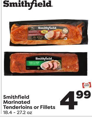 Weis Markets Smithfield marinated tenderloins or fillets offer