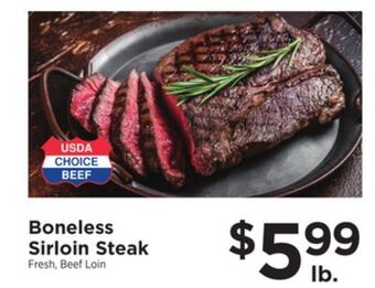 ShopRite Boneless sirloin steak offer