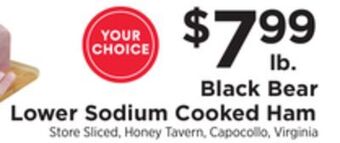 ShopRite Lower sodium cooked ham offer
