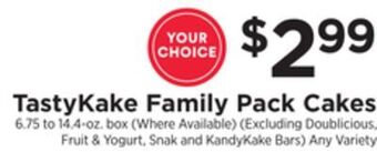 ShopRite Family pack cakes offer