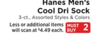 ShopRite Men's cool dri sock offer