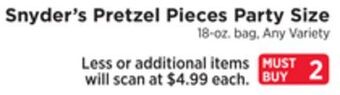 ShopRite Pretzel pieces party size offer