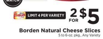 ShopRite Natural cheese slices offer
