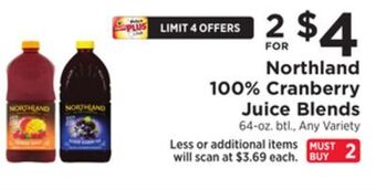 ShopRite 100% cranberry juice blends offer