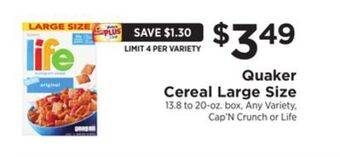 ShopRite Cereal large size offer
