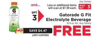 ShopRite G fit electrolyte beverage offer