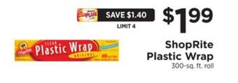 ShopRite Plastic wrap offer