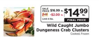 ShopRite Wild caught jumbo dungeness crab clusters offer