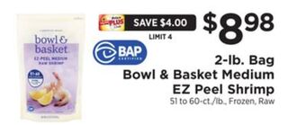ShopRite 2-lb. bag medium ez peel shrimp offer